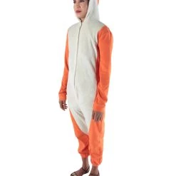 HPO Adult Women's Orange And White Jumpsuit Squirrel Costume Bundle