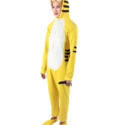 HPO Adult Women's Yellow And White Jumpsuit Tiger Costume Bundle