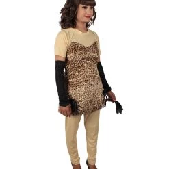 HPO Adult Women's Brows Leopard Costume Bundlen And Black Dres
