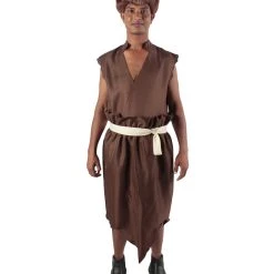 HPO Adult Men's Brown And White Top Anime Style Costume Bundle