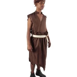 HPO Adult Men's Brown And White Top Anime Style Costume Bundle