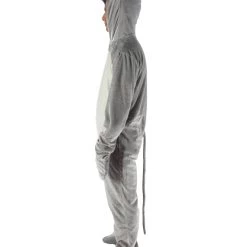 HPO Adult Men's Grey And White Jumpsuit Mouse Costume Bundle