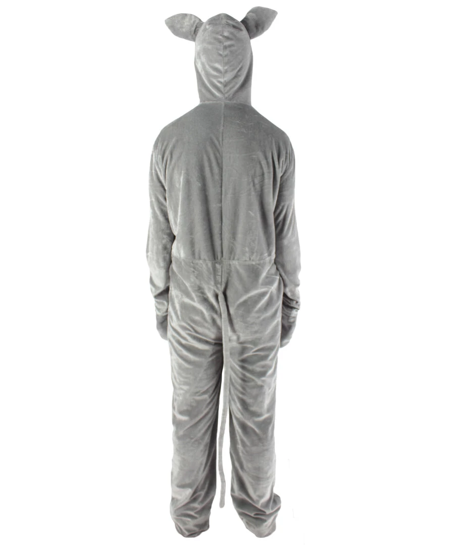 HPO Adult Men's Grey And White Jumpsuit Mouse Costume Bundle