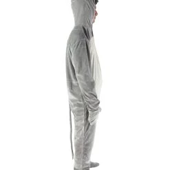 HPO Adult Men's Grey And White Jumpsuit Mouse Costume Bundle
