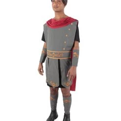 HPO Adult Men's Black And Grey Gladiator Cosplay Costume Bundle, Multiple Size Options