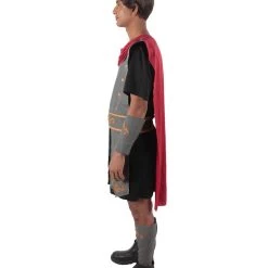 HPO Adult Men's Black And Grey Gladiator Cosplay Costume Bundle, Multiple Size Options