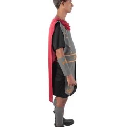 HPO Adult Men's Black And Grey Gladiator Cosplay Costume Bundle, Multiple Size Options