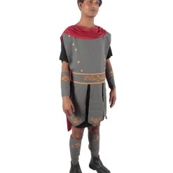 HPO Adult Men's Black And Grey Gladiator Cosplay Costume Bundle, Multiple Size Options