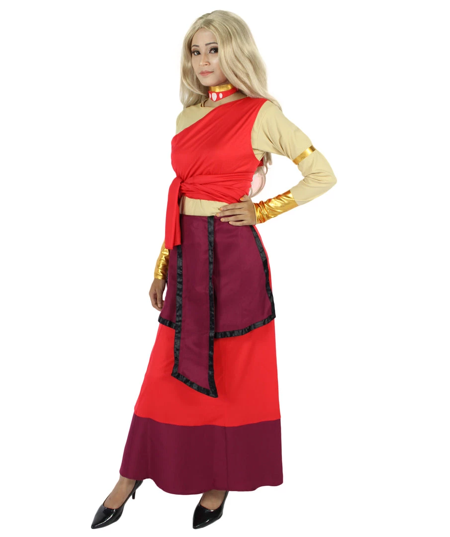 HPO Adult Women's Red Straight Long Waterbender Fire Nation Costume