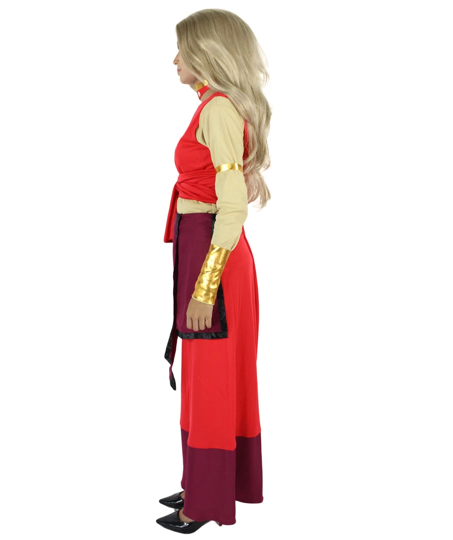 HPO Adult Women's Red Straight Long Waterbender Fire Nation Costume