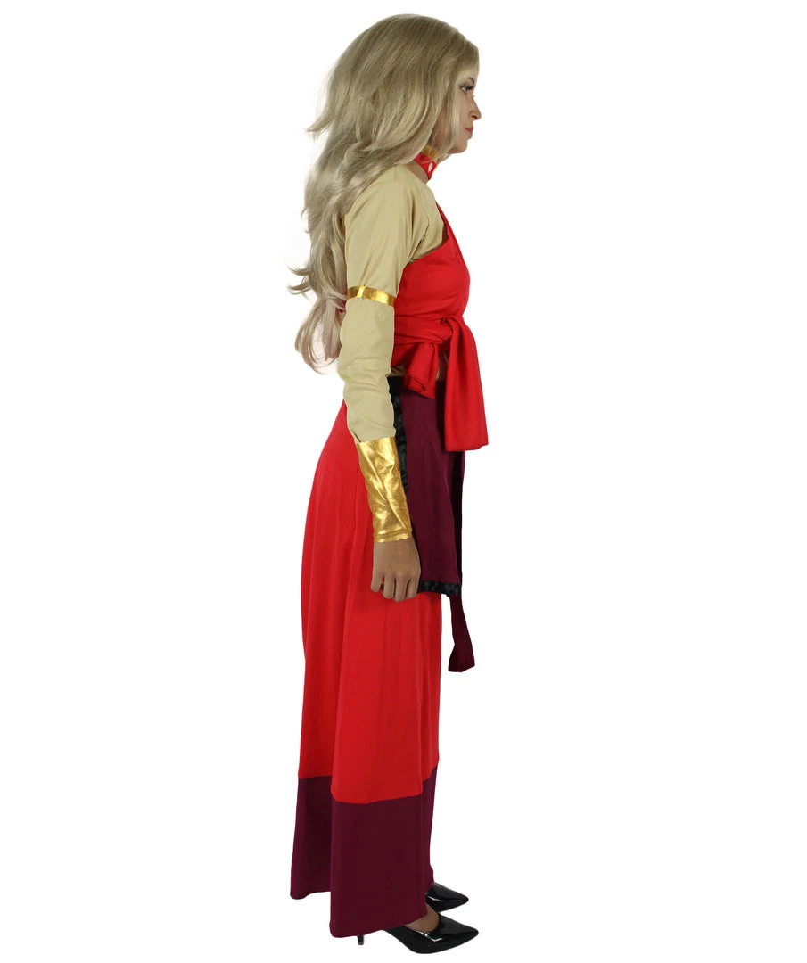 HPO Adult Women's Red Straight Long Waterbender Fire Nation Costume