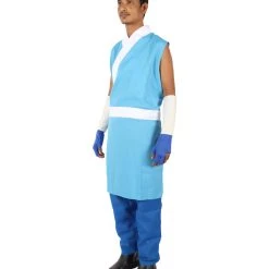 HPO Adult Men's Blue & White Straight Long Waterbender Animated Costume