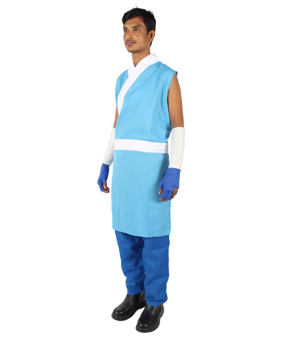 HPO Adult Men's Blue & White Straight Long Waterbender Animated Costume