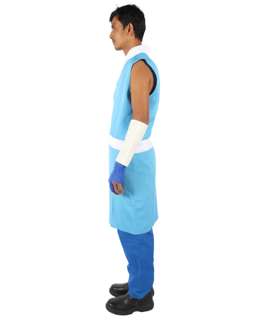 HPO Adult Men's Blue & White Straight Long Waterbender Animated Costume