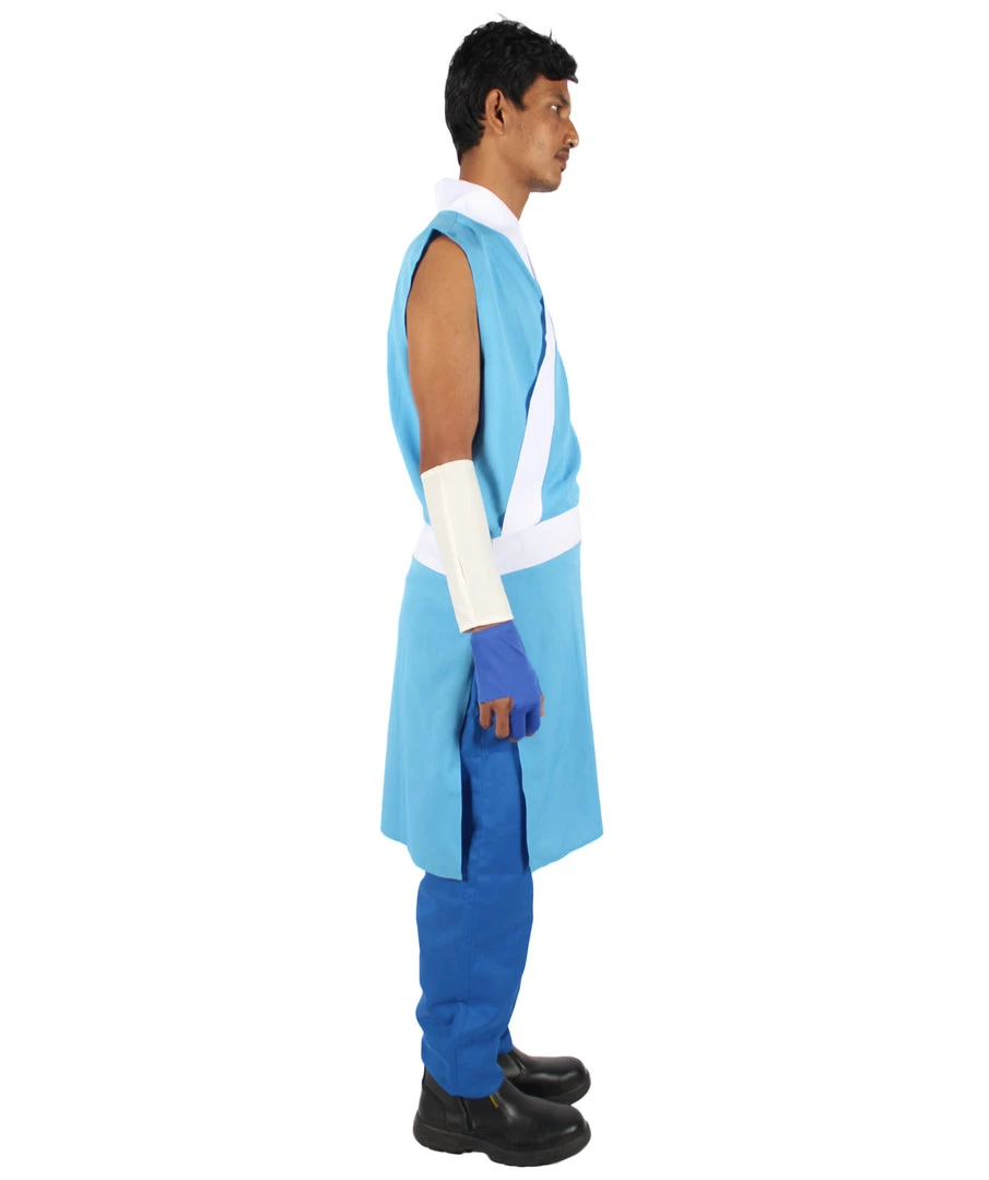 HPO Adult Men's Blue & White Straight Long Waterbender Animated Costume