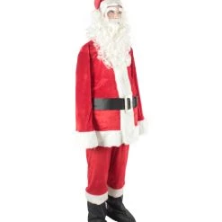 HPO Men's Christmas Santa Body Suit Costume Bundle