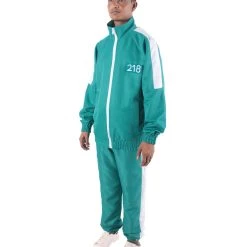 HPO Adult Unisex K-drama Survival Game TV Show Player Green Jumpsuit Cosplay Costume