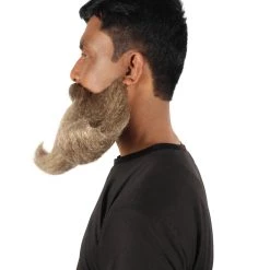 HPO Adult Men's Giant Twisted Wizard Champion Mustache And Beard, Multiple Color Options, Synthetic Fiber