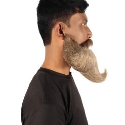 HPO Adult Men's Giant Twisted Wizard Champion Mustache And Beard, Multiple Color Options, Synthetic Fiber