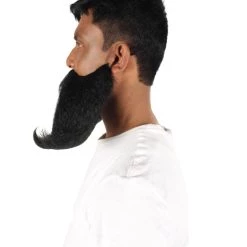 HPO Adult Men's Giant Twisted Wizard Champion Mustache And Beard, Multiple Color Options, Synthetic Fiber
