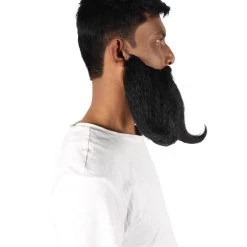 HPO Adult Men's Giant Twisted Wizard Champion Mustache And Beard, Multiple Color Options, Synthetic Fiber