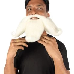 HPO Adult Men's Giant Twisted Wizard Champion Mustache And Beard, Multiple Color Options, Synthetic Fiber