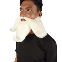 HPO Adult Men's Giant Twisted Wizard Champion Mustache And Beard, Multiple Color Options, Synthetic Fiber