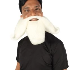 HPO Adult Men's Giant Twisted Wizard Champion Mustache And Beard, Multiple Color Options, Synthetic Fiber