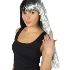 HPO Men's Adult Womens Long Tinsel Wig Collection | Party Ready Fancy Cosplay Halloween Wig | Premium Breathable Capless Cap