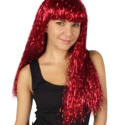 HPO Men's Adult Womens Long Tinsel Wig Collection | Party Ready Fancy Cosplay Halloween Wig | Premium Breathable Capless Cap