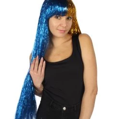 HPO Men's Adult Womens Long Tinsel Wig Collection | Party Ready Fancy Cosplay Halloween Wig | Premium Breathable Capless Cap