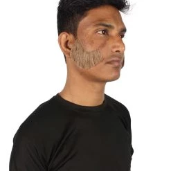 HPO Adult Men's Fake Facial Hair Mutton Chops Side Burns Set | Multiple Colors