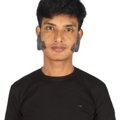 HPO Adult Men's Fake Facial Hair Mutton Chops Side Burns Set | Multiple Colors