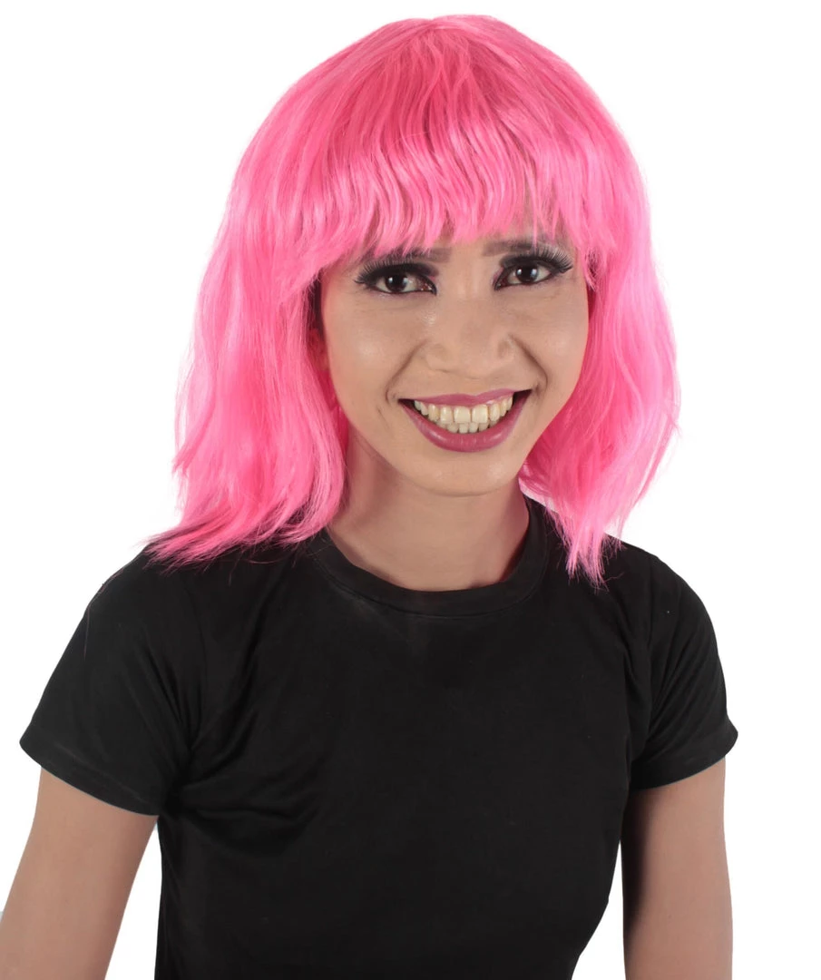 HPO Women's Shoulder Length Bangs Wavy Cosplay Wig | Multiple Color Options