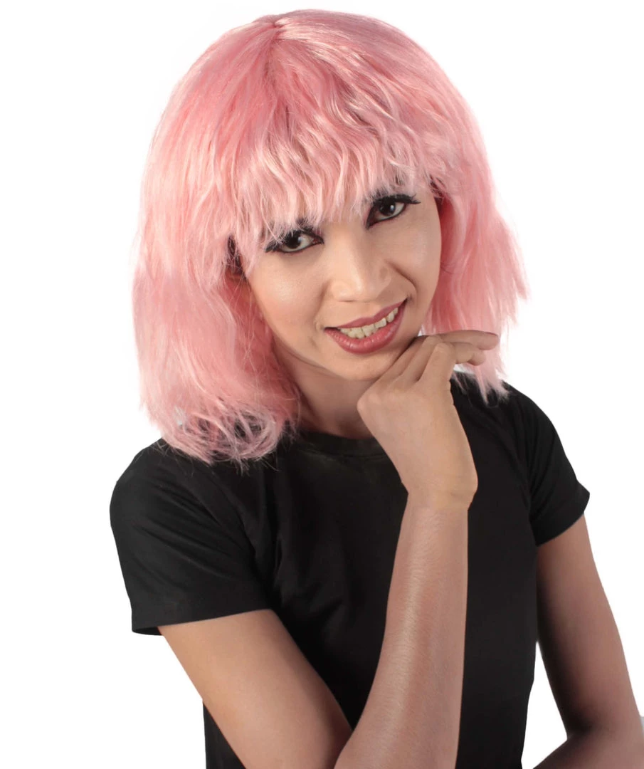 HPO Women's Shoulder Length Bangs Wavy Cosplay Wig | Multiple Color Options