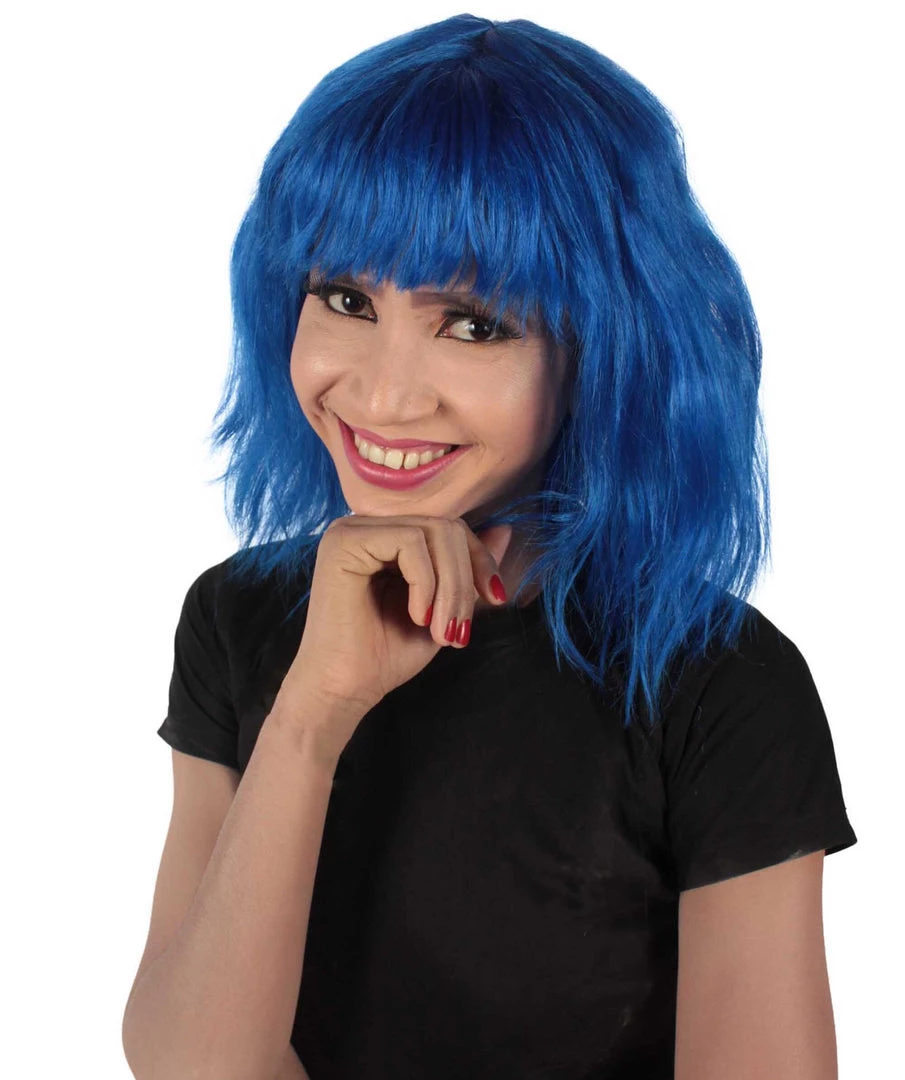 HPO Women's Shoulder Length Bangs Wavy Cosplay Wig | Multiple Color Options