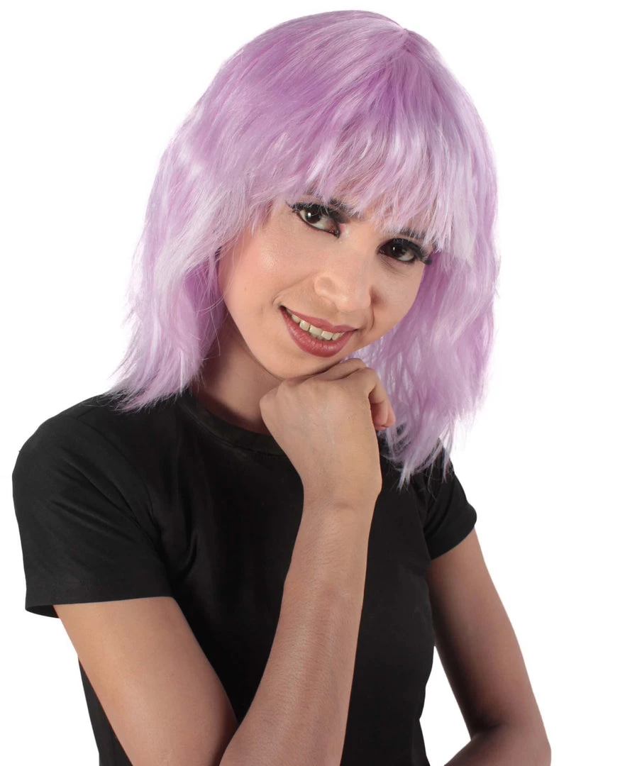 HPO Women's Shoulder Length Bangs Wavy Cosplay Wig | Multiple Color Options