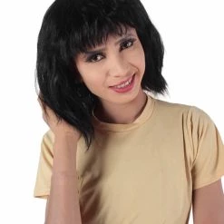 HPO Women's Shoulder Length Bangs Wavy Cosplay Wig | Multiple Color Options