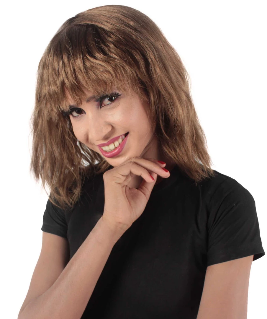 HPO Women's Shoulder Length Bangs Wavy Cosplay Wig | Multiple Color Options