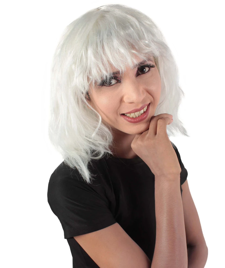 HPO Women's Shoulder Length Bangs Wavy Cosplay Wig | Multiple Color Options