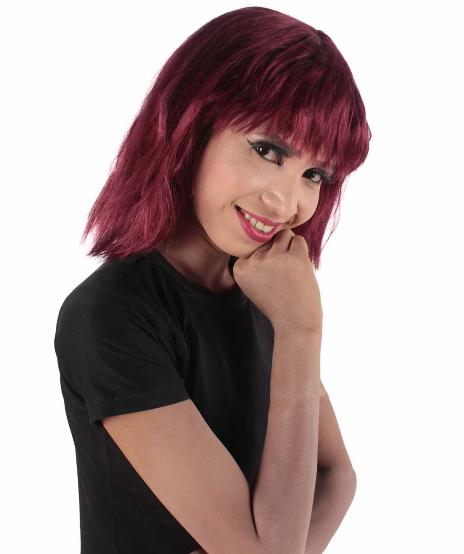 HPO Women's Shoulder Length Bangs Wavy Cosplay Wig | Multiple Color Options