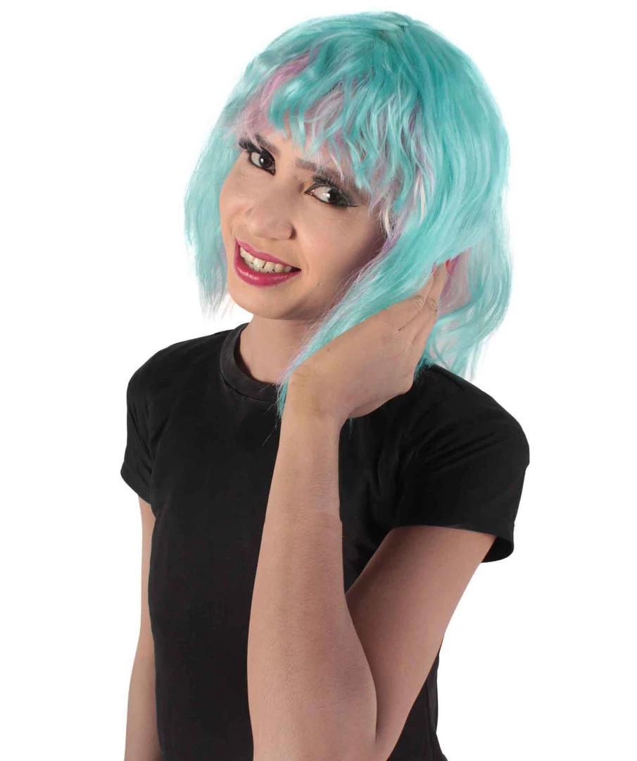 HPO Women's Shoulder Length Bangs Wavy Cosplay Wig | Multiple Color Options