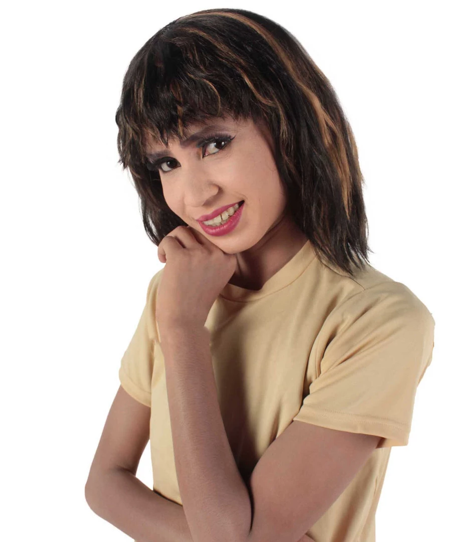 HPO Women's Shoulder Length Bangs Wavy Cosplay Wig | Multiple Color Options