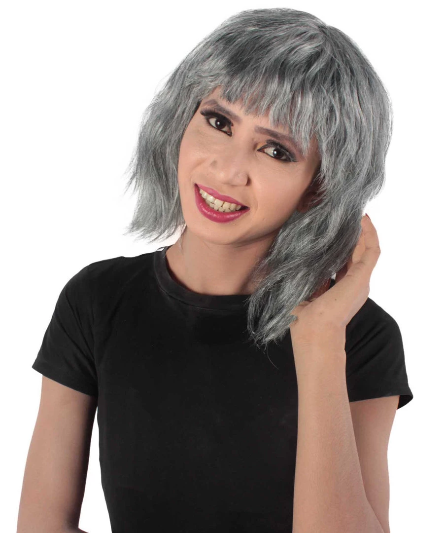 HPO Women's Shoulder Length Bangs Wavy Cosplay Wig | Multiple Color Options