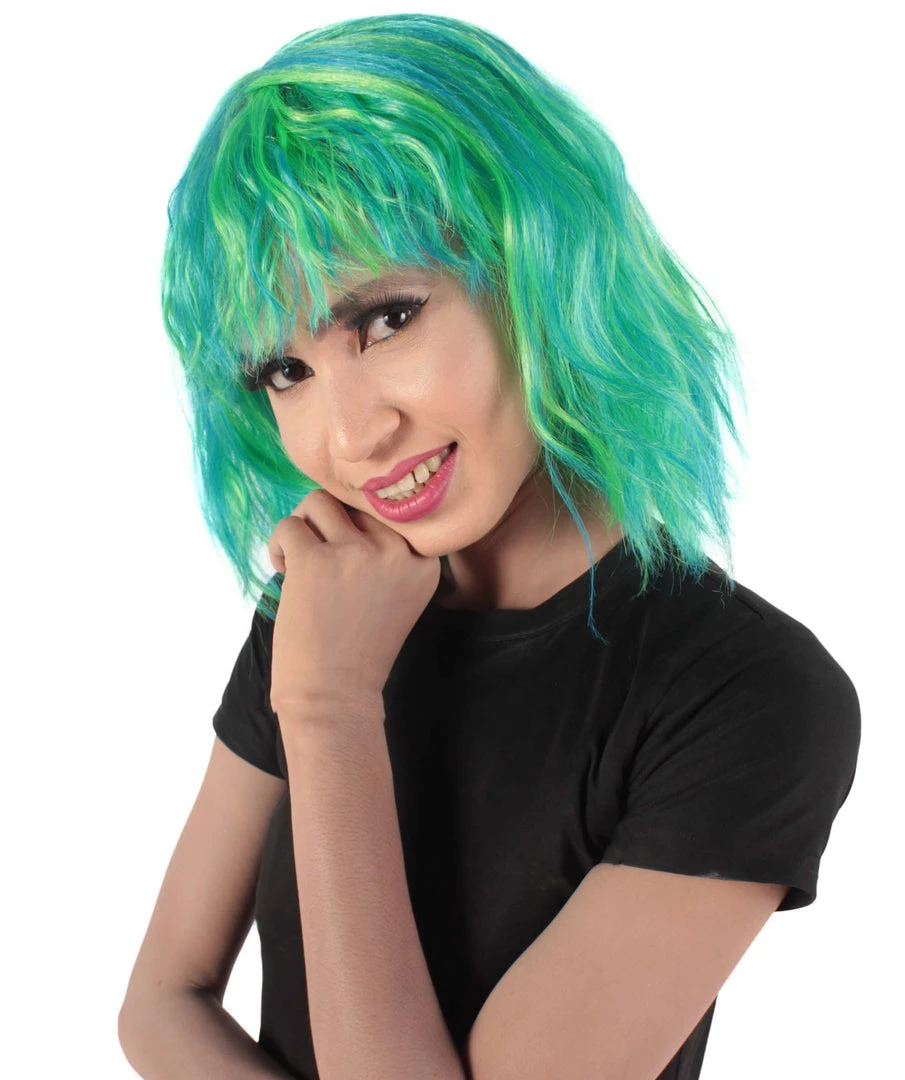 HPO Women's Shoulder Length Bangs Wavy Cosplay Wig | Multiple Color Options