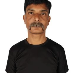 HPO Adult Men's Horseshoe Fake Human Hair Mustache | Facial Hair Multiple Colors Options