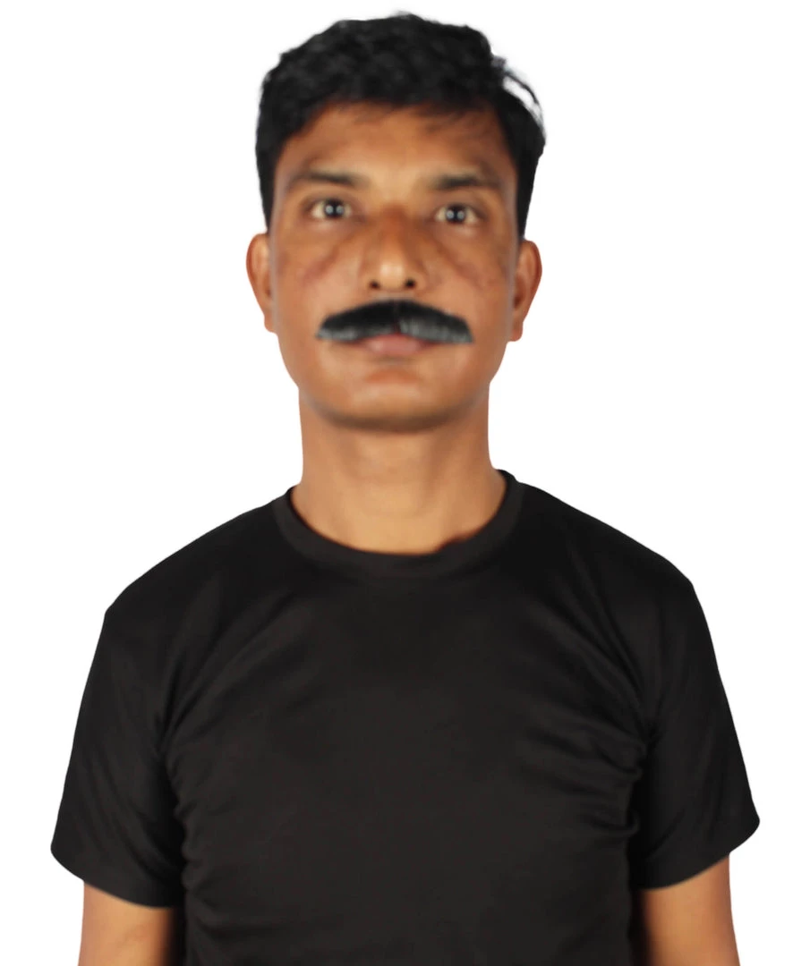 HPO Adult Men's Movie Borat Fake Human Hair Mustache | Multi Color Options