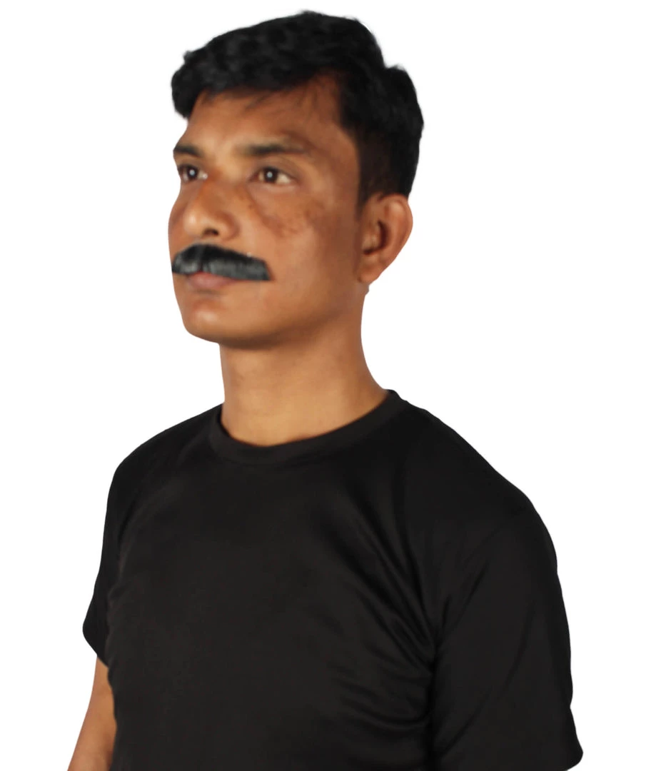 HPO Adult Men's Movie Borat Fake Human Hair Mustache | Multi Color Options