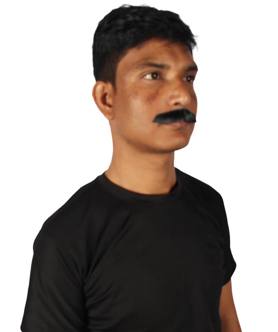 HPO Adult Men's Movie Borat Fake Human Hair Mustache | Multi Color Options