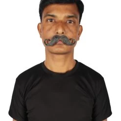 HPO Men's Human Hair Mustache Cosplay Facial Hair